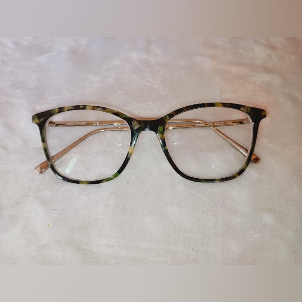 Longchamp Eyeglasses Frames LO2606 215 GreenTortoise Gold Square 51-17-140